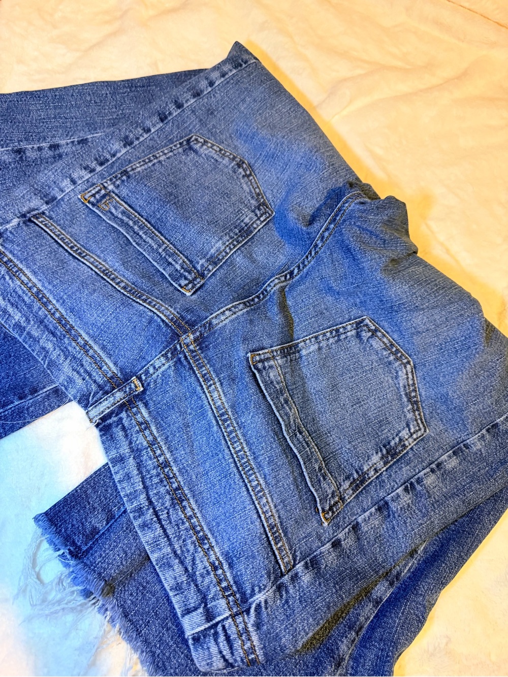 Pilcro Blue Wide-Leg Frayed Hem Jeans - Picture 11 of 12